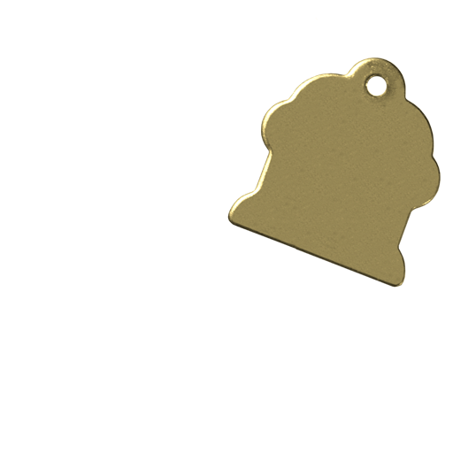 Médaille pour chien en laiton en forme de bouche à incendie.Marquage noir par le procédé de la gravure laser dite de surface qui offre une parfaite tenue dans le temps.Au c